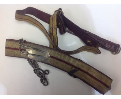 Victorian Army Officers Cross Strap belt 1890's hallmarked silver fittings. Plus two small straps.