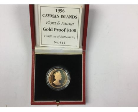 Cayman Islands 1996 'Flora and Fauna' Gold Proof 100 Dollars First Day Cover in case of issue with certificate 