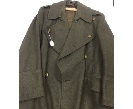 WW2 British Army Officers Greatcoat. Royal Artillery brass buttons (one missing). Tailored by "Austin Reed of Regent St, Lond