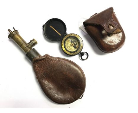 WW1 British Compass marked "Cavalry School Compass" and "Pat.No.110002/16" with much original black finish remaining complete