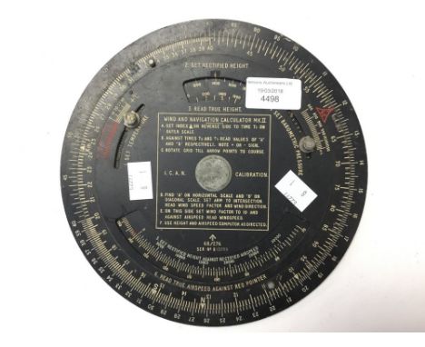 RAF Wind and Navigation Calulator MKII. Broad Arrow marked 6B/276. Serial number B15599. 215mm in diameter.