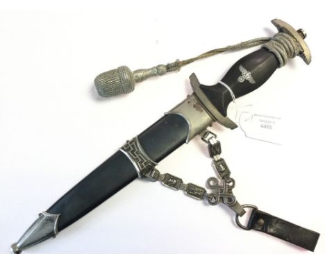 WW2 Third Reich SS Officers M1936 Chained dagger. With correct non maker marked 215mm blade with motto "Meine Ehre Heist Treu