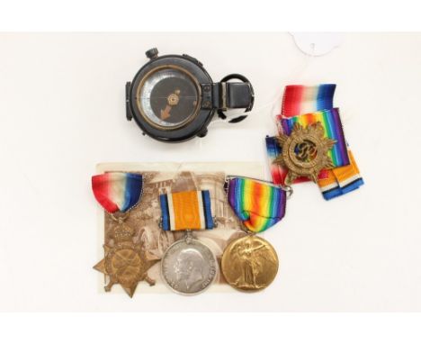 WW1 British medal group 1914-15 Star, British War Medal and Victory Medal to 37079 Sjt S.E Morgan, RFA. Complete with origina