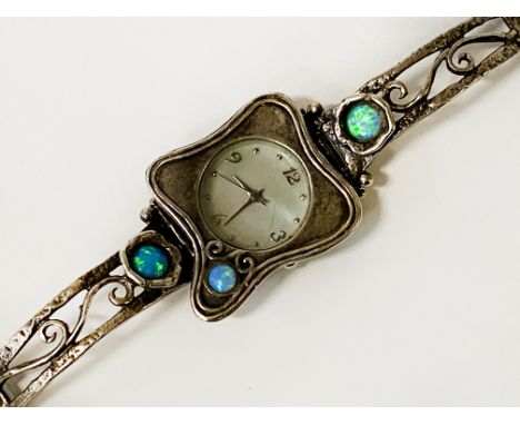 VINTAGE LADIES SILVER &amp; OPAL WATCH JAC LAVIADO