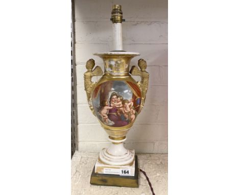 HAND PAINTED PORCELAIN TABLE LAMP