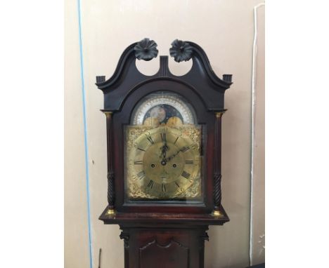 8 day longcase clock, Glasgow, C1800 by Andrew Lyon with moon roller to the top. Clean clock, was in working order. Not used 