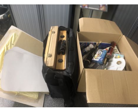 Quantity of art materials, prints etc