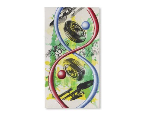 KENNY SCHARF (b. 1958)DNA (DO NOT ASK), 1994  signed, titled and dated Kenny Scharf DO NOT ASK 1994 (on the reverse)oil, acry