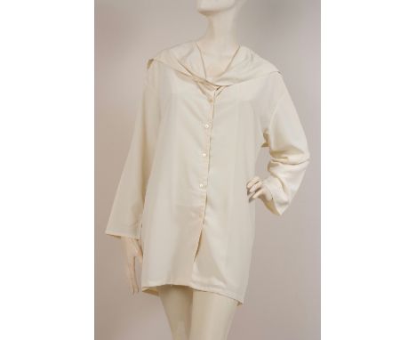 1980'S 'JOHN GALLIANO' CREAM BLOUSE  Elle Magazine 1988 Fashion shoot for Bon Magique. This blouse was specially made as an o