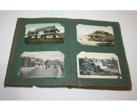 POSTCARD ALBUM with GB content including Weymouth, Sidmouth, Seaton, Chipping Sudbury, Andover, Hastings, Salcombe, Crewkerne