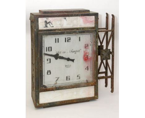 KLG ADVERTISING SHOP CLOCK - SMITHS ELECTRIC CLOCK a large double sided illuminated electric clock (one side broken but hands