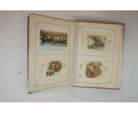 POSTCARD ALBUM a mixed album including Louis Wain, Animal related cards, Wrench Series Cards, Golly Cards (Upton), Dutch Post