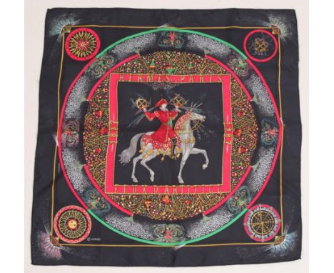 A 'HERMES' SCARF A silk twill 'Feux D'Artifice' . Good condition 43cms x 43cms. (1)