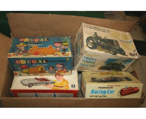 BOXED TOYS - MARX various boxed toys including Marx Dougal, Marx Tricky Tommy Tractor, Bandai Ferrari, Marx Famous Racing Car