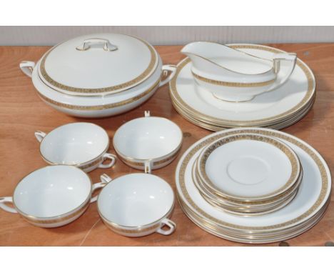 A small quantity of Royal Worcester "Golden Anniversary" dinnerware including tureen, soup bowls, plates etc (19).
