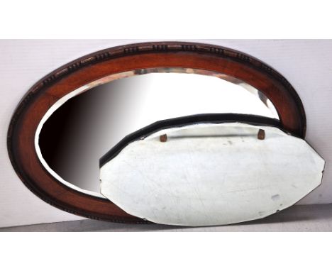 A vintage mahogany framed mirror and a c.1940s bevel edged wall mirror (2).