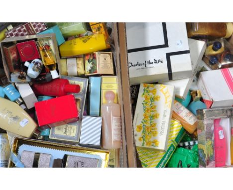A large quantity of vintage perfumes and toiletries to include Nina Ricci, "L'air du Temps", Crabtree and Evelyn, vintage Avo