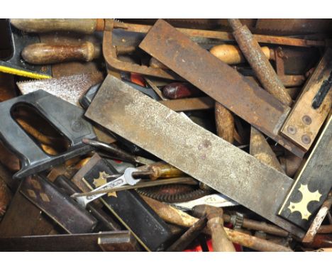 A quantity of hand tools, set squares, T-squares etc.