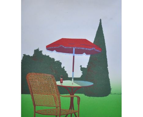 AFTER ROBERT M. CUNNINGHAM; a signed limited edition screen print "Patio", No.82/300, signed lower right and bearing blind st