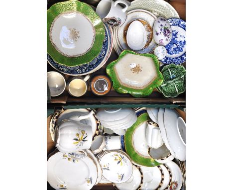Three boxes of ceramics to include plates, cups, saucers etc.