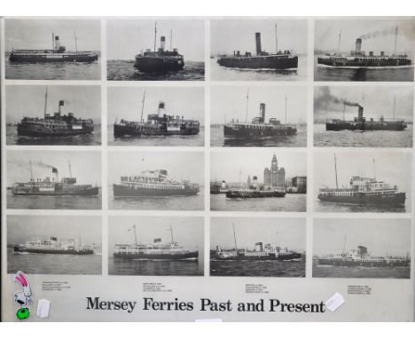 A print "Mersey Ferries Past and Present", 43 x 57cm, framed and glazed.