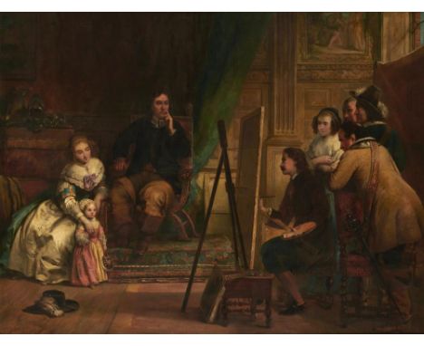 FREDERICK RICHARD PICKERSGILL, RA (1820-1900) OLIVER CROMWELL SITTING FOR HIS PORTRAIT signed with monogram and dated 1865, o