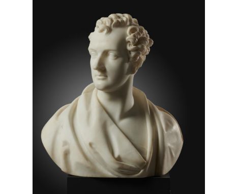 AFTER EDWARD HODGES BAILY, RA, FRS  BUST OF LORD BYRON (1788-1825) marble, 61cm h                A 19th c copy of the bust by