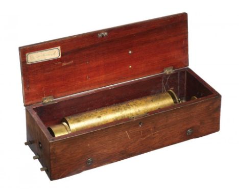 A SWISS ROSEWOOD MUSICAL BOX FROM BRANTWOOD, CONISTON, C1870  the key wound movement with 21.5 pinned cylinder and one piece 