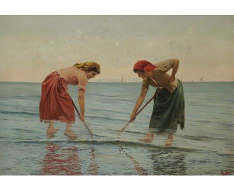 ITALIAN SCHOOL, LATE 19TH CENTURY WAITING FOR THE BOATS; IN THE SHALLOWS; A POINT OF INTEREST; HAILING THE FISHERMEN  a set o