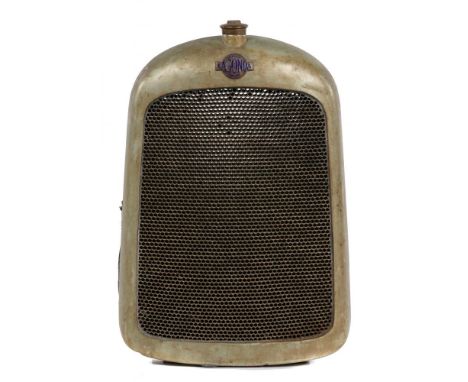VINTAGE MOTORING.   A LAGONDA  14/60 2 LITRE BRASS, NICKEL PLATED AND FERROUS METAL MOTOR CAR RADIATOR,  DESIGNED BY ARTHUR T
