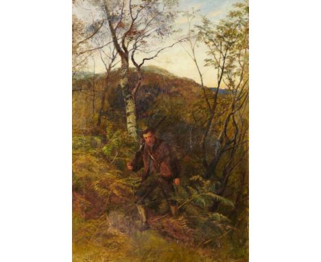 JOHN MCWHIRTER, RA, HRSA (1839-1911) THE GHILLIE  signed, oil on canvas, 91 x 61cm, unframed++Several patch repairs and some 