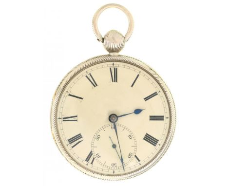 AN ENGLISH SILVER LEVER WATCH JAS POOLE LIVERPOOL, 889  with enamel dial, gilt half plate fusee movement with engraved balanc