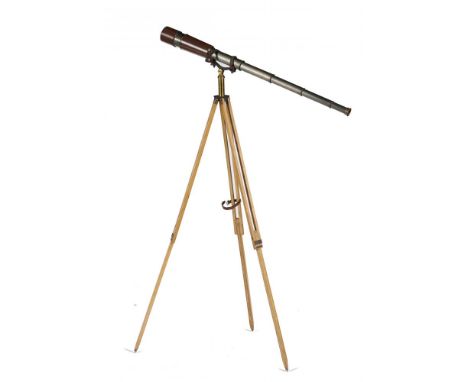 AN ENGLISH OXIDISED BRASS 3 INCH REFRACTING TELESCOPE Broadhurst, Clarkson &amp; Co Ltd, 63 Faringdon Road, London EC, c1900 