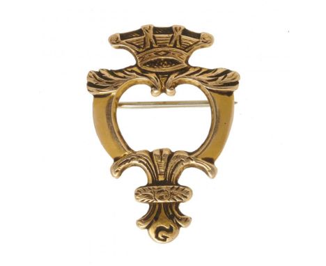 A SCOTTISH VICTORIAN GOLD LUCKENBOOTH BROOCH, C1890  3.4 x 2.4 cm, by Ferguson &amp; McBean, Inverness,    5g++In good condit