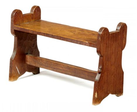 A ROBERT 'MOUSEMAN' THOMPSON ENGLISH OAK BENCH, 1929   55cm h; 32 x 81cm, carved mouse 'signature'Provenance: St Joseph's Cat