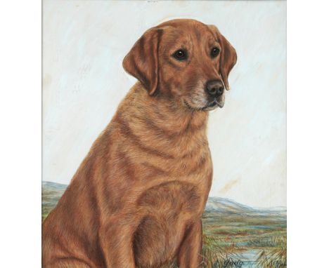 †K C BROWN (FL 1937-1962) PORTRAITS OF THE LABRADORS "JUDY" AND "GRAND LAD OF BROOKFIELD" a pair, both signed, dated 1959 and