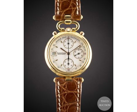 A LADIES 18K SOLID YELLOW GOLD JAEGER LECOULTRE GAIA CHRONOGRAPH WRIST WATCH

CIRCA 1990s, REF. 411 7 31
Movement:&nbsp;Quart