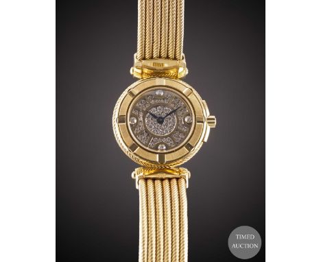 A LADIES 18K SOLID YELLOW GOLD &amp; DIAMOND PHILIPPE CHARRIOL BRACELET WATCH

CIRCA 1990s, WITH ORIGINAL DIAMOND SET DIAL
Mo