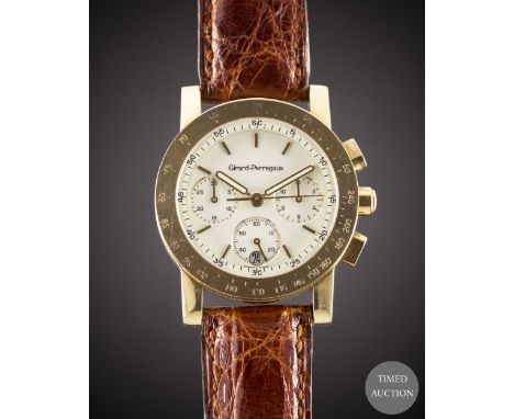 A GENTLEMAN'S SIZE 18K SOLID YELLOW GOLD GIRARD PERREGAUX CHRONOGRAPH WRIST WATCH

CIRCA 1990s, REF. 7700
Movement:&nbsp;Quar
