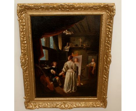 Oil on canvas titled the Portrait, Attrib to Frans Van Mieris The elder 1689 - 1763