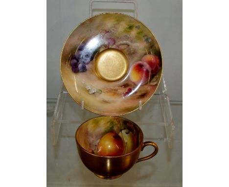Superb Royal Worcester Hand painted cabinet cup and saucer signed Ricketts