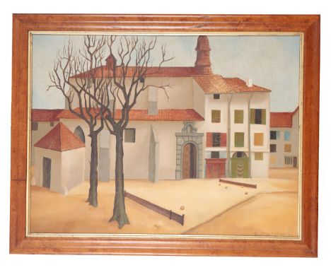 R. JEZEKEL (20TH CENTURY) A Mediterranean townscapesigned lower right, oil on canvas, 44cm x 59cmProvenance: Selected content