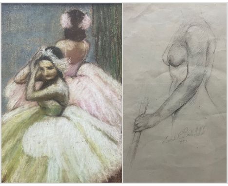 Muriel Constance Smith (British 1903-1993): 'Dancers' and Nude, pastel and pencil, pastel titled on Contemporary Local Artist