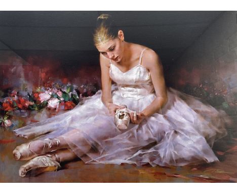 After Stephen Pan (Chinese 1963-): Ballerina and Ballet Shoe, lithograph signed 48cm x 67cm 