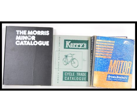 A selection of vintage car and bike related manuals to include a mid 20th Century Brown Brothers illustrated Motor catalogue,