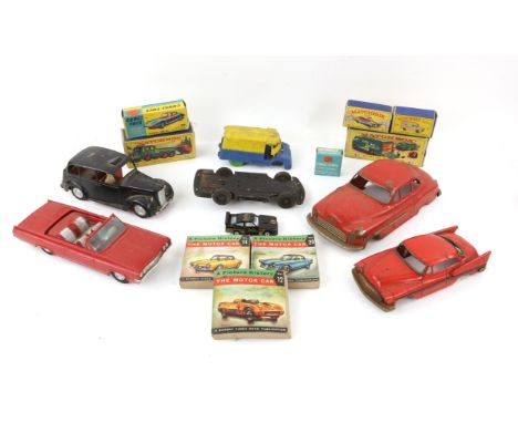 A collection of Corgi and Matchbox die cast toys including Corgi Marcos 1800 GT 324, Matchbox Rolls-Royce Phantom V 44, Match