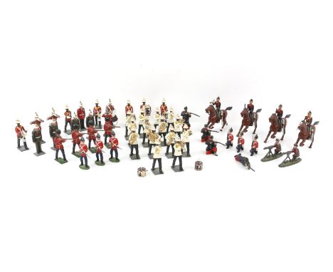 Collection of play worn Die cast army toy vehicles, some Dinky and a collection of approx 60 Britain's painted vintage lead s