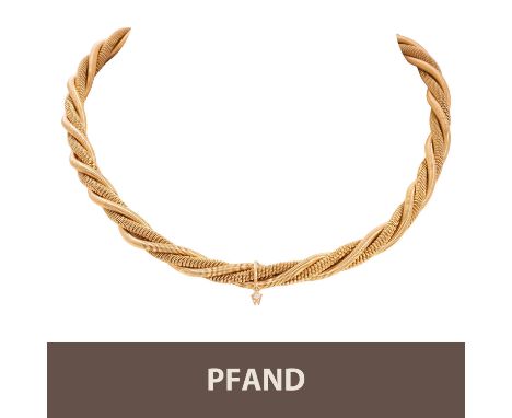 PFANDAUKTION - WELLENDORFF Collier GG 18 K, ca. 1990er Jahre. (750 136,0 gr.) Pfandnummer 019735,  Lagernummer 18590. BITTE B