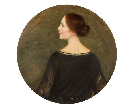 D'ESTIENNE, HENRY (1872-1949) "Portrait von Marie d'Estienne" Öl auf Karton, signiert "H d'Estienne"D: 62 cm. Farbverluste an