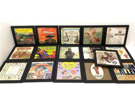 Sixteen vinyl records, each individually framed including Billy Connolly 'Atlantic Bridge',  'The Original West End Recording